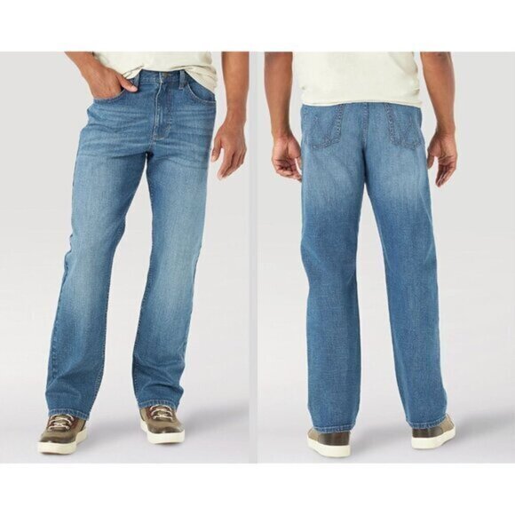 Wrangler Men’s Relaxed Fit Straight Leg Jeans Size 33 x 32 Blue Medium Wash NWT - Picture 1 of 9